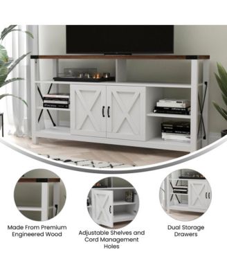 Green River Media Console With Open And Closed Storage