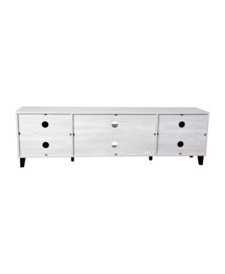 Walter Mid-Century Modern Tv Stand With Adjustable Open Shelves And Two Doors