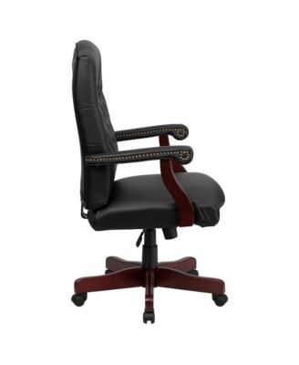 Office Chair, High Back, Tufted, Height Adjustable, 360° Swivel, Upholstered, Home Office Furniture
