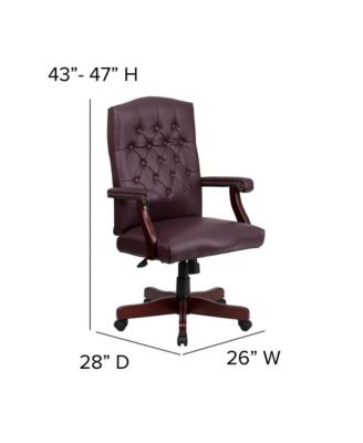 Office Chair, High Back, Tufted, Height Adjustable, 360° Swivel, Upholstered, Home Office Furniture
