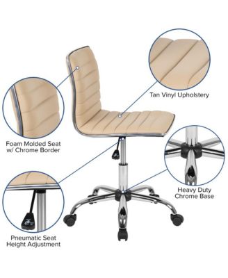 Amelie Home Office Chair Ergonomic Executive Ribbed Low Back Armless Computer Desk Chair - Base, Frame & Border