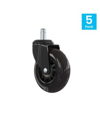 Set Of 5 Polyurethane Rollerblade Wheel Replacement Casters With Steel Frame For Home Office Chairs
