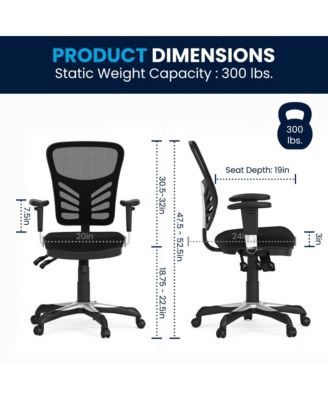 1 Pc Mesh Adjustable Arm Multifunction Swivel Ergonomic Mid-Back Executive Chair – Office Chair