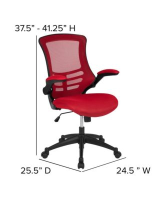 Mid-Back Mesh Swivel Ergonomic Task Office Chair With Flip-Up Arms
