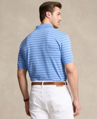Men's Big & Tall Striped Cotton Interlock Polo Shirt