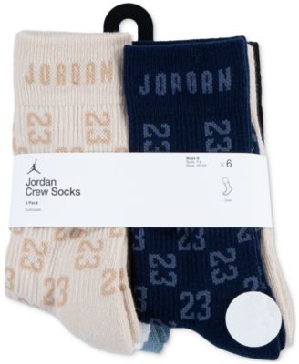 Kids 7-11 6-Pack Monogram Essential Crew Socks