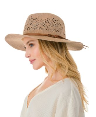 Women's Packable Panama Hat with Suede Trim