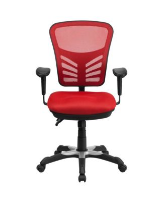 Mid-Back Mesh Triple Paddle Swivel Ergonomic Office Chair With Adjustable Arms