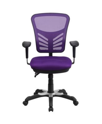 Mid-Back Mesh Triple Paddle Swivel Ergonomic Office Chair With Adjustable Arms