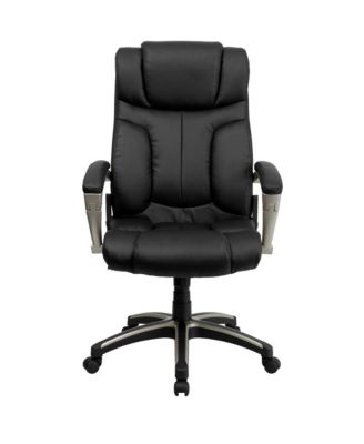 High Back Folding Leather Executive Swivel Office Chair With Arms