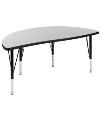 47.5" Circle Wave Collaborative Laminate Activity Table Set With 14" Student Stack Chairs