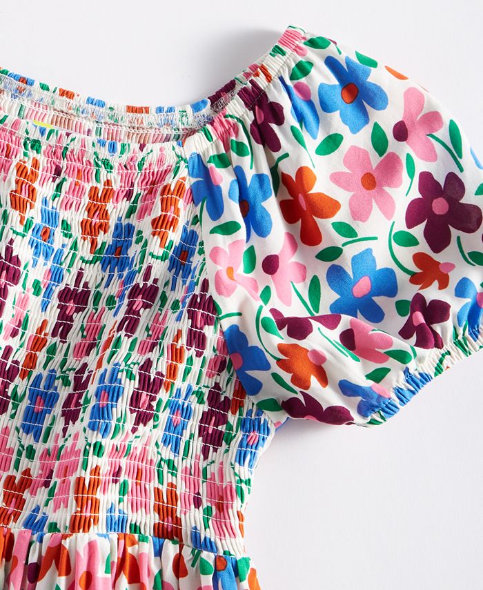 Epic Threads Girls Floral-Print Smocked Dress, Created for Macy's - Macy's