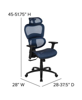 Ergonomic Mesh Office Chair-Synchro-Tilt, Headrest, Adjustable Pivot Arms