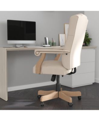 Office Chair, High Back, Tufted, Height Adjustable, 360° Swivel, Upholstered, Home Office Furniture