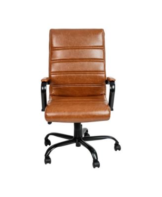 1 Pc Faux Leather Padded Arm Contemporary High-Back Office Chair