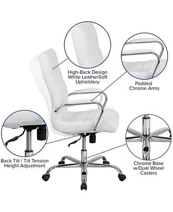 MERRICK LANE Milano Contemporary High-Back Home Office Chair With ...