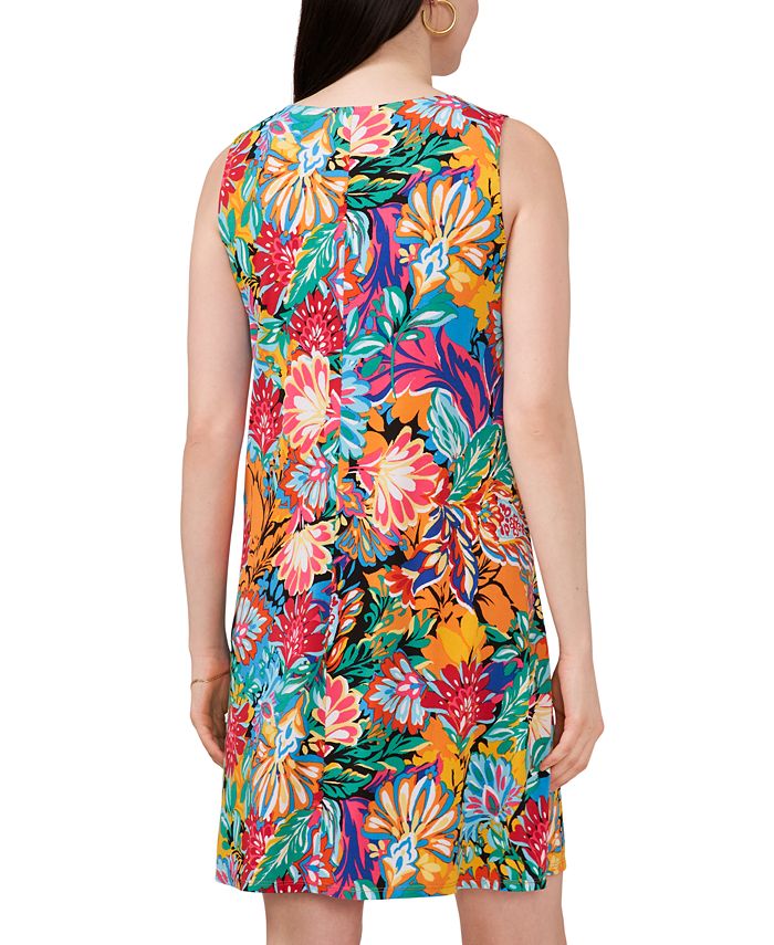 POGT Women's Floral Lounge House Dress - Sleeveless Shift Sundress With Pockets, Lightweight & Comfortable - View #6