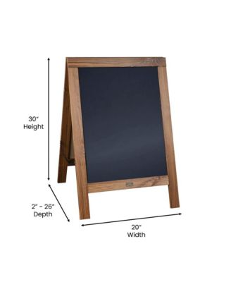 Burke 48"X24" Rustic Vintage like Double-Sided Folding Magnetic Chalkboard With 8 Chalk Markers, 10 Chalkboard Stencils And 2 Rustic Magnets Set