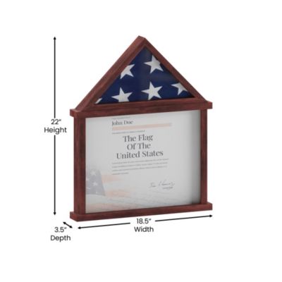 Hughes Flag Display Case With Certificate Holder