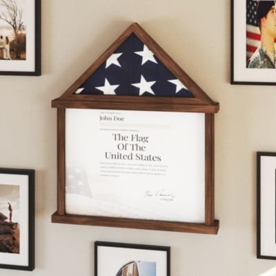 Hughes Flag Display Case With Certificate Holder