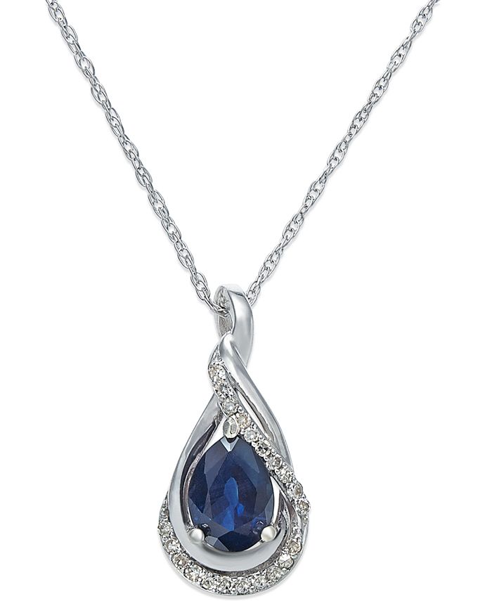 Macy's blue sapphire cheap necklace