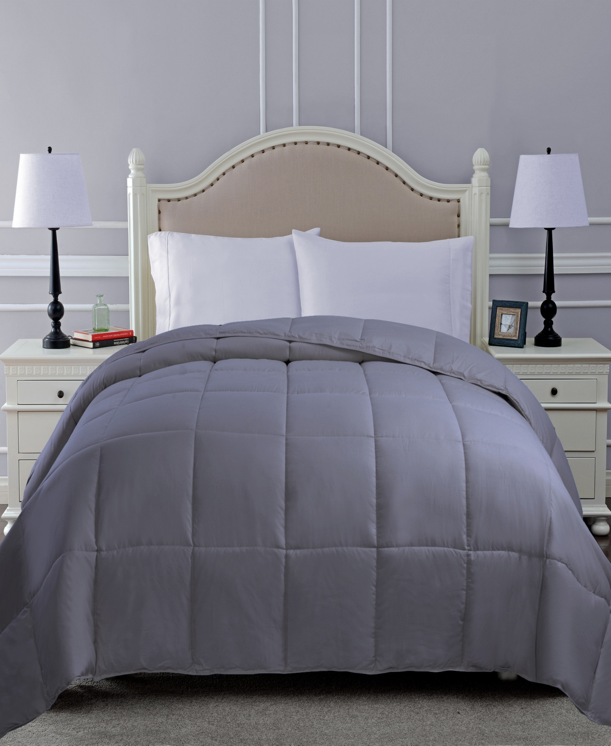 Superior All Season Down Alternative Reversible Comforter, Twin Xl In Silver