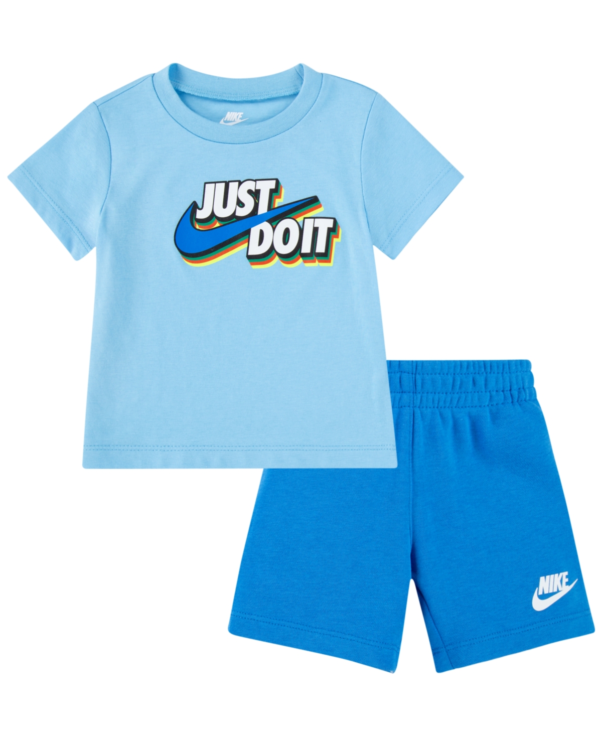 Shop Nike Baby Boys Just Do It Short Set In Light Photo Blue