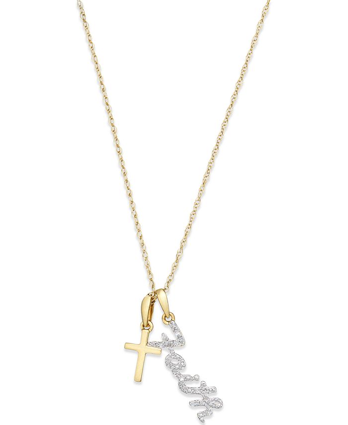 Macy's wrapped™ Inspirational Cross & Faith Diamond (1/2 ct. t.w