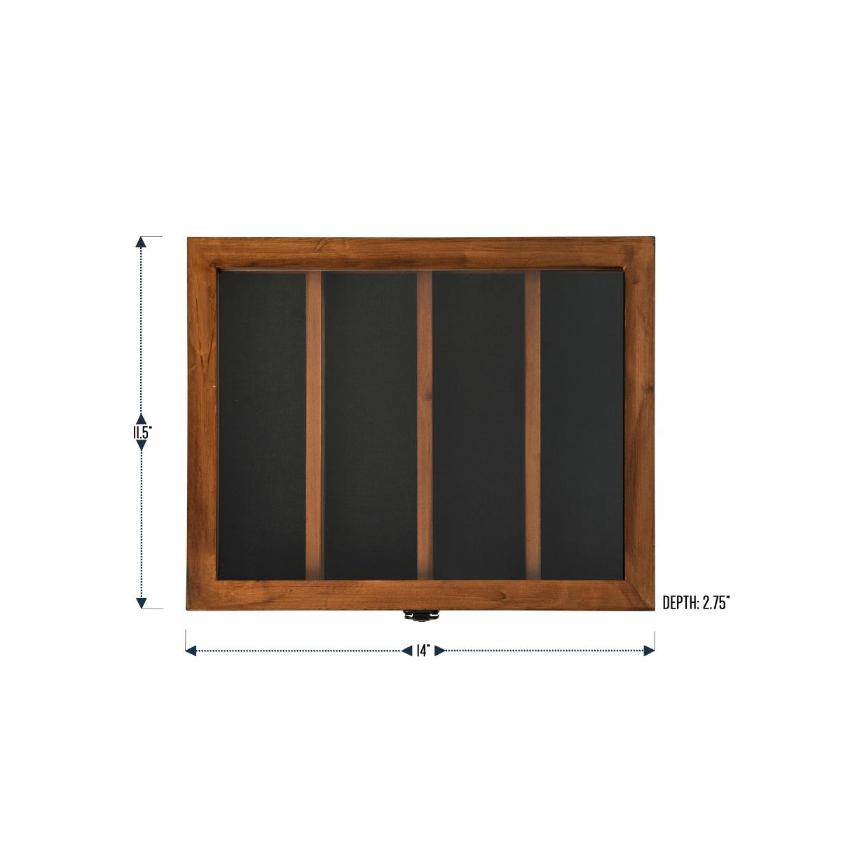 Medals Display Case - Solid Wood With Acrylic Window - Anti-Theft Lock With 2 Keys - For Mementos And Keepsakes