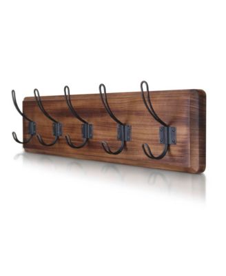 Rustic Coat Rack With Hooks -Wall Mount Coat Rack - Solid Pine Wood Entryway Hanger - Farmhouse Coat Rack For Kitchen, Bedroom
