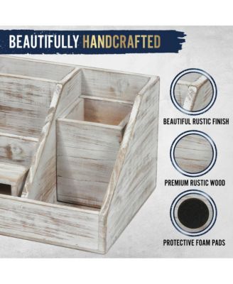 3 Piece Desk Organizer Set- Rustic Mail Organizer For Desktop - Great For Rustic Or Industrial Decor! Makeup Organizer For Vanity