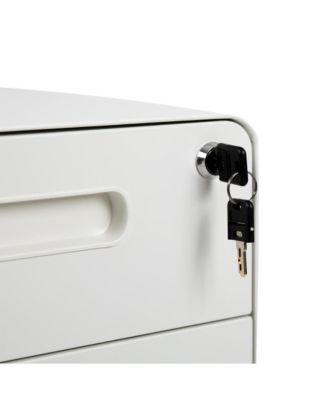 Ergonomic 3-Drawer Mobile Locking Filing Cabinet Storage Organizer