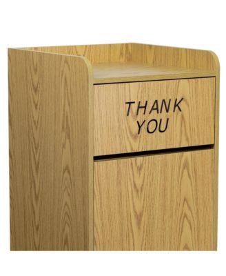 Wood Tray Top "Thank You" Restaurant Food Court Receptacle