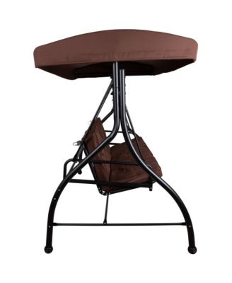 3-Seat Outdoor Steel Converting Patio Swing And Bed Canopy Hammock