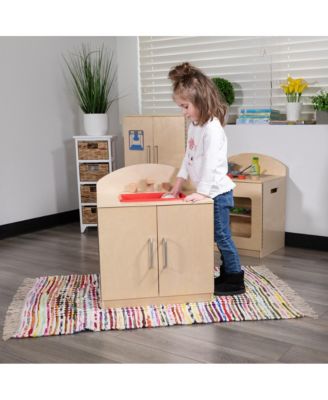 Children's Wooden Kitchen Sink With Turnable Knobs For Commercial Or Home Use