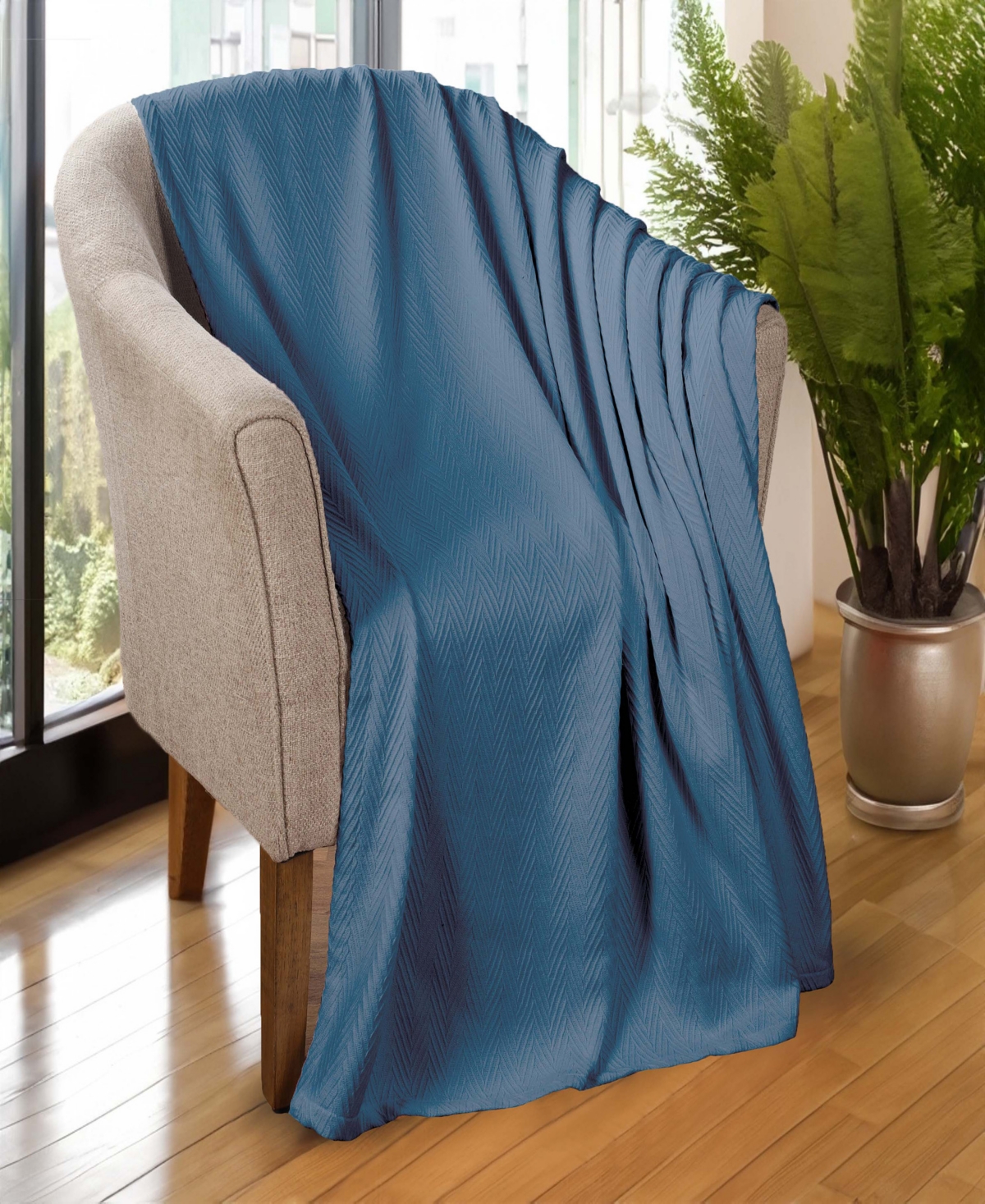 Superior Chevron All Season Cotton Blanket, Full/Queen