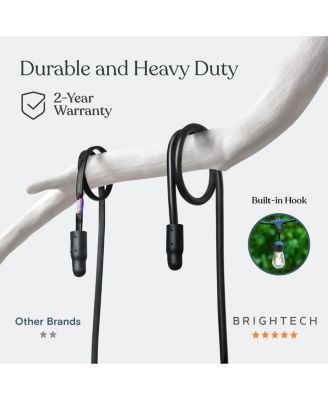 Ambience Pro Heavy Duty Solar-Powered LED Outdoor String Lights with 15 Hooks, Warm White (27 ft.)