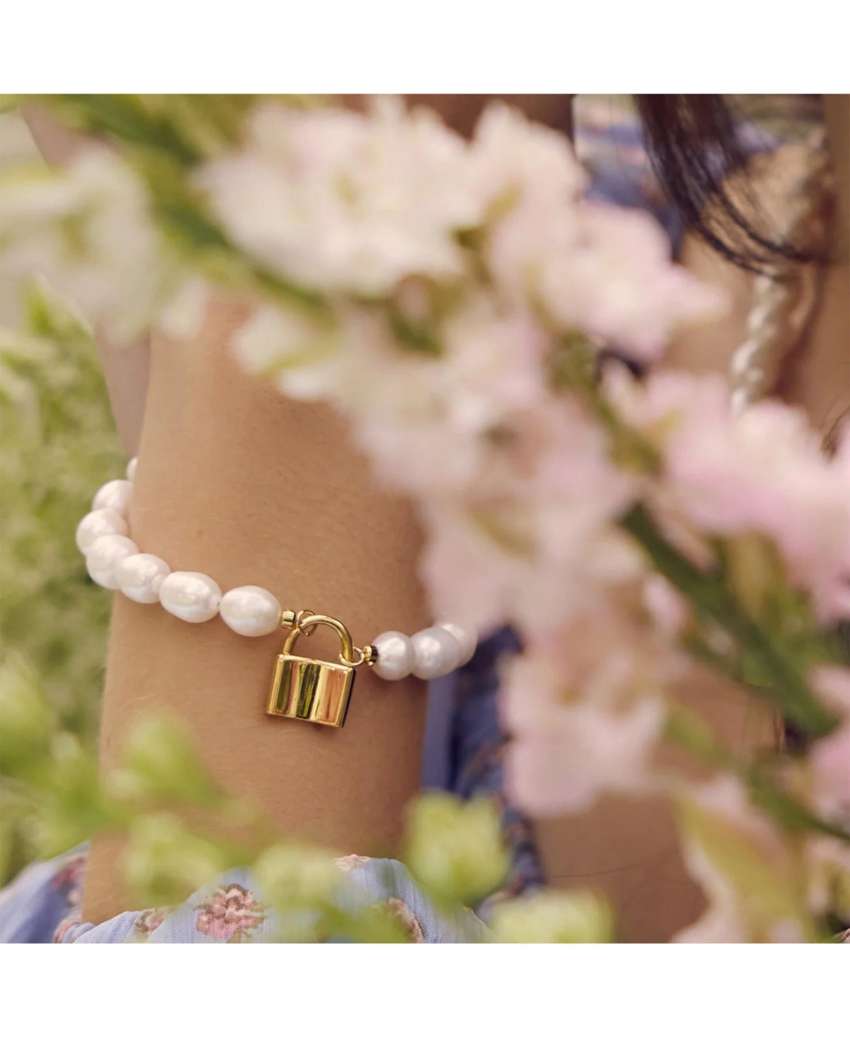 Bearfruit Jewelry Secret Summer Cultured Pearl Lock Pendant Bracelet