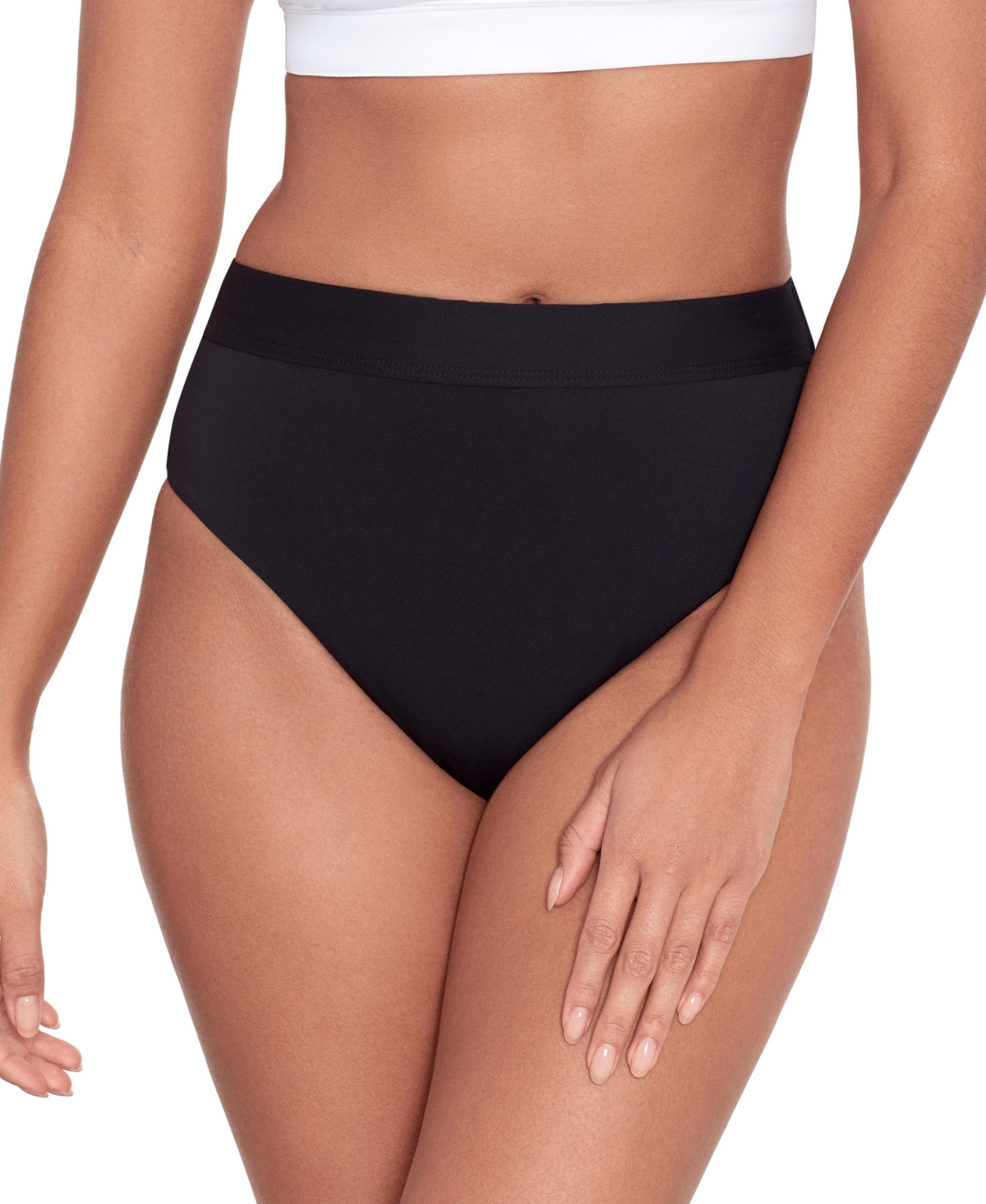 RALPH LAUREN WOMEN'S BANDED HIGH WAIST SWIM BOTTOM 