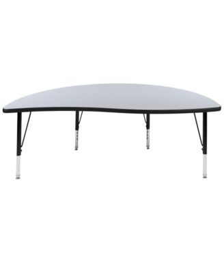 60" Half Circle Wave Flexible Collaborative Kids Adjustable Height Activity Table