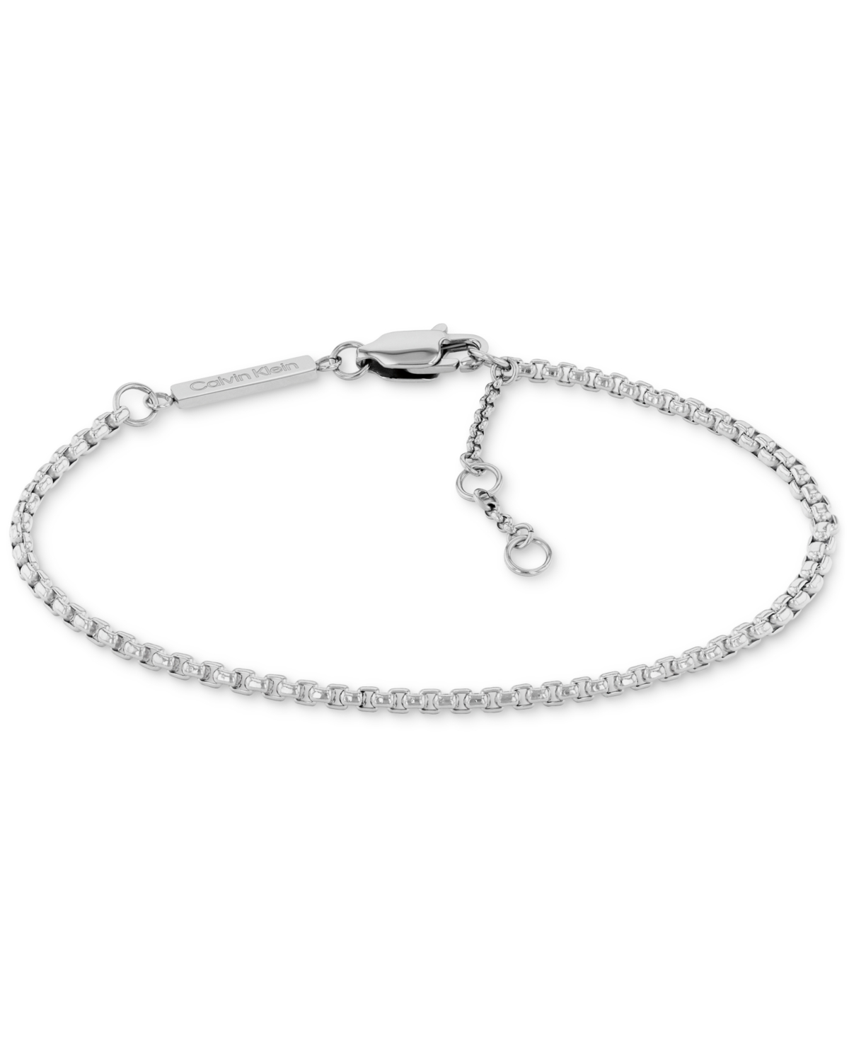 Shop Calvin Klein Stainless Steel 3-pc. Set Mixed Chain Link Bracelets In Silver