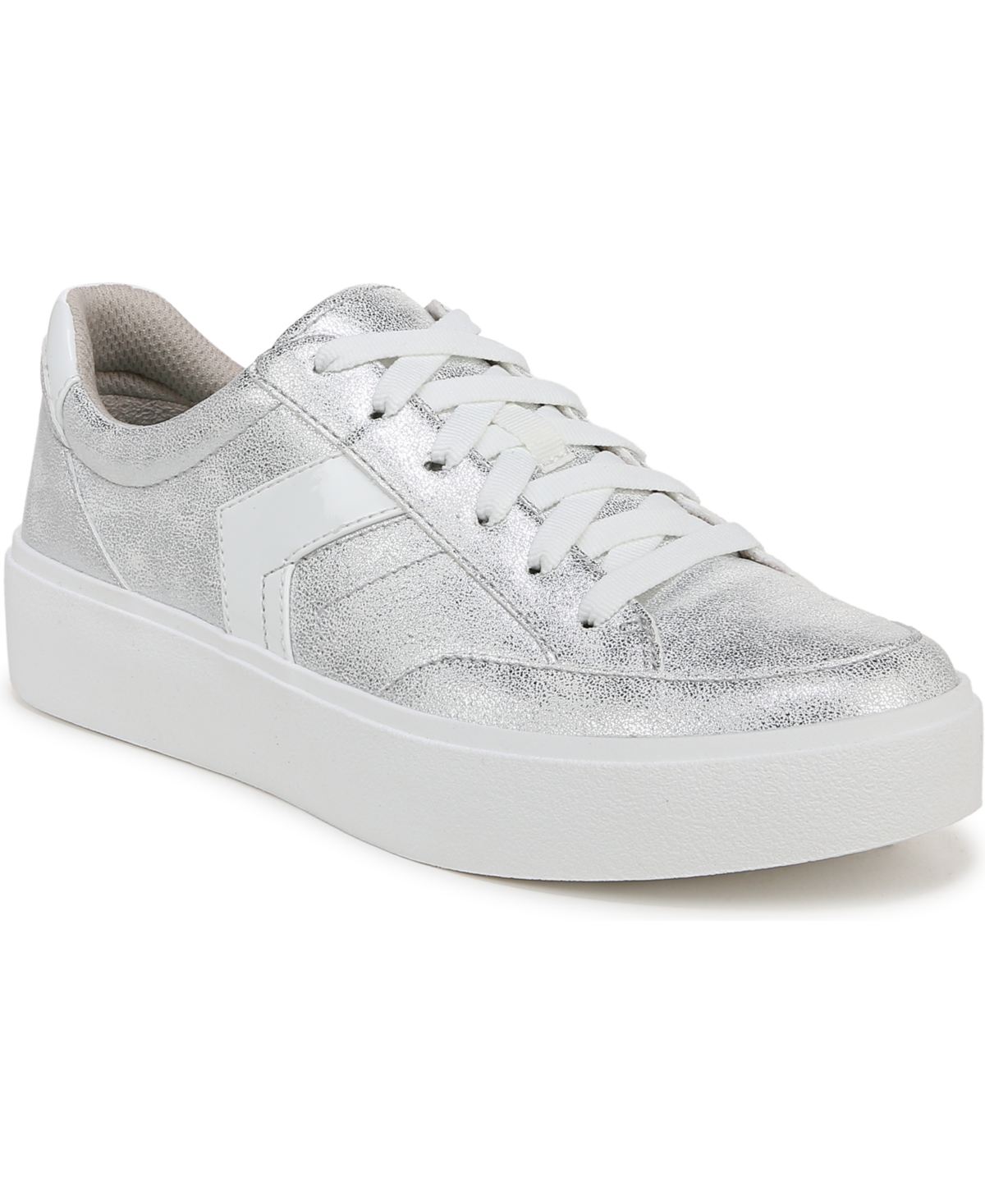 Women's Madison-Lace Sneakers - Silver Faux Leather
