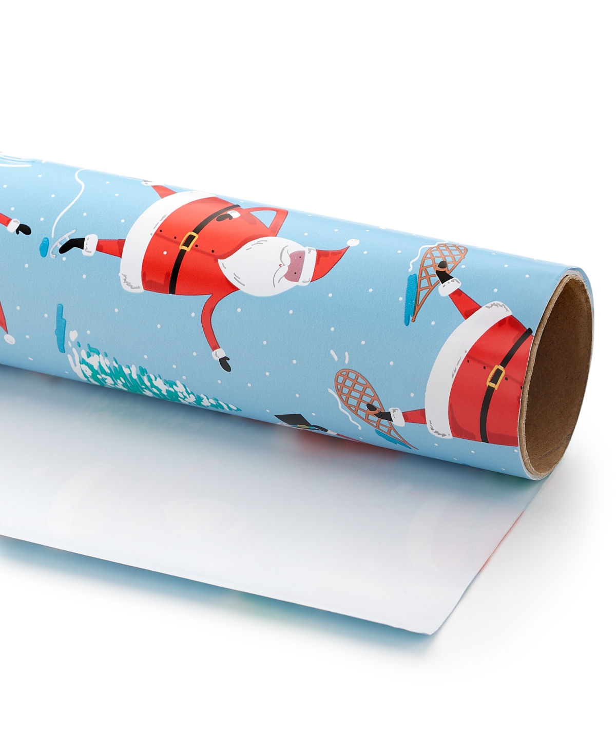 Holiday Lane Blue & Red Snowman Santa Wrapping Paper, Exclusively at Macy's