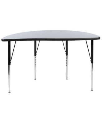 47.5" Half Circle Wave Flexible Collaborative Adjustable Height Activity Table