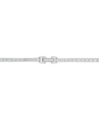 Freshwater Pearl (9x7mm & 8x6mm) Cubic Zirconia Knotted 17" Lariat Necklace in Sterling Silver