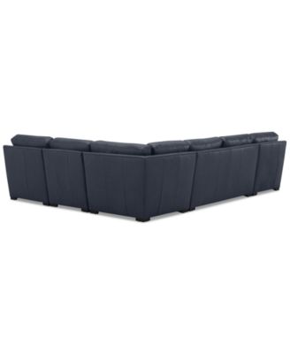 Radley 136" 5-Pc. Leather Square Corner Modular Chase Sectional