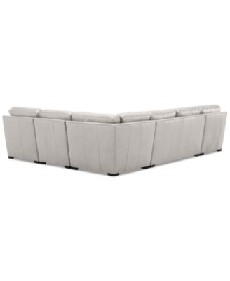 Radley 136" 5-Pc. Leather Square Corner Modular Chase Sectional