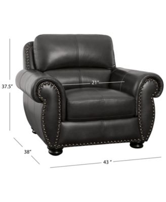 Arther 43" Leather Traditional Armchair