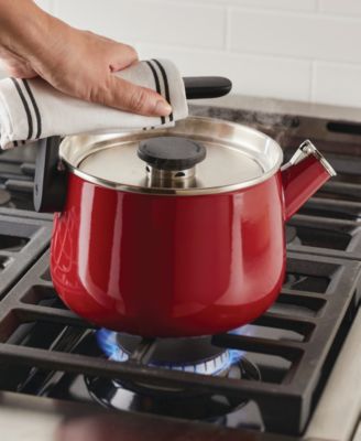 Enamel-on-Steel Induction Teakettle, 2 Quart