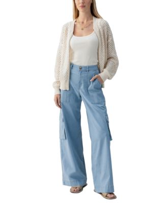 Sanctuary - Women's Stepping Out Cotton Open-Knit Bomber Jacket